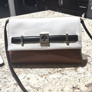 Kate Spade Black, White, and Brown Crossbody Bag
